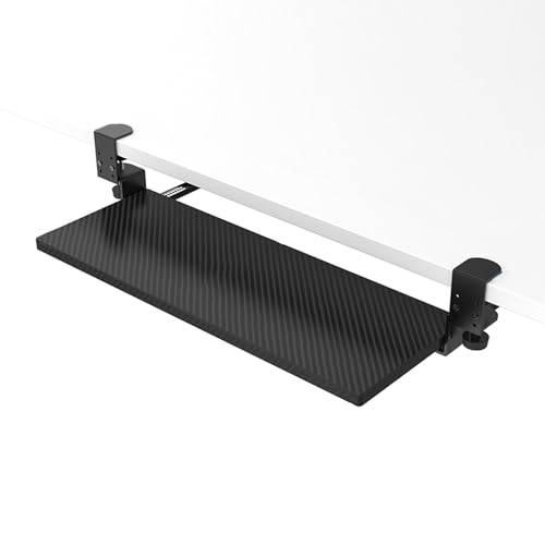 Tastaturablage für den Schreibtisch, 65 x 24 cm, für Cuter und Maus, platzsparendes Regal-Design, schwarz, perfekt für Heimbüro und Gaming-Setup Bild 1