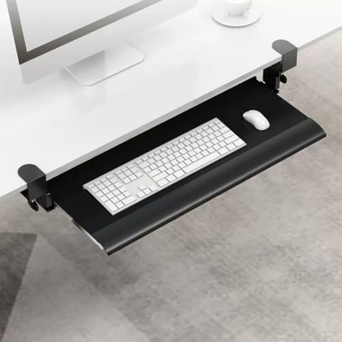 Verstellbare Tastaturablage mit C-Klemmstütze, 68 x 27 cm, ausziehbar unter dem Schreibtisch, für Tisch-Ping und Maus, perfekt für Home Office und Gaming Bild 3