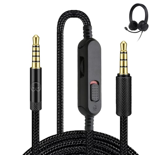 Headset Kabel Ersatz für Logitech G433 233 Gpro pro x, 3,5 mm Kopfhörer Audiokabel Gaming Headset Lautstärke Mikrofonsteuerung Kabel 2m, Klinke Audio Ersatzkabel Geflochten Bild 1