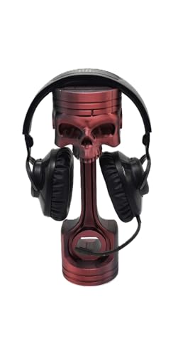 Generisch Kopfhörerhalter Totenkopf-Kolben-Design, Gaming Headset Ständer, Rot, Schädel-Stil Bild 1