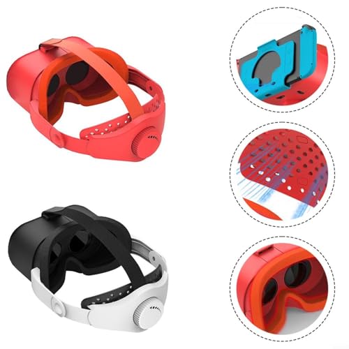 Vr Headset für Nintendo Switch mit verstellbaren HD-Objektiven und Kopfband, ABS-Konstruktion, rotes und weißes Design, kompakte tragbare Größe für immersives Gaming für Sessions (orange und Bild 4