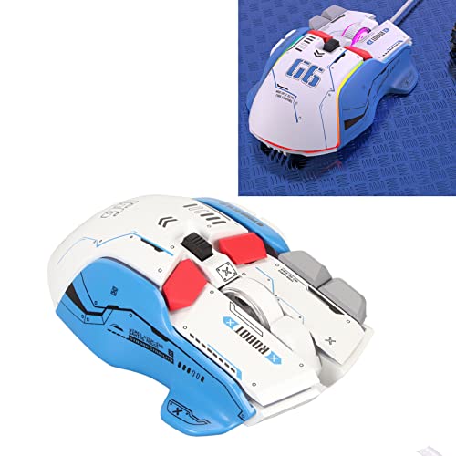Kabelgebundene Gaming-Maus, 10-Tasten-Makro-programmierbare RGB-Gaming-Maus mit 13 Beleuchtungsmodi, 6 DPI-Einstellungen bis zu 12.800, mechanischer Mikroschalter für PC-Gamer und (Weiß) Bild 6