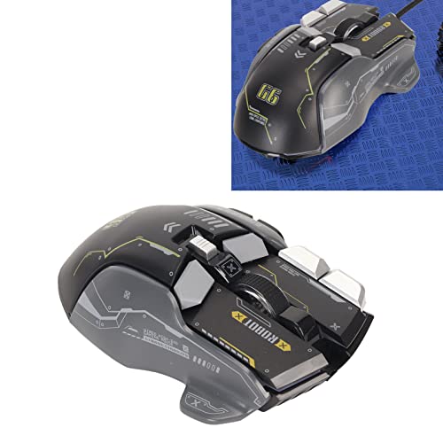 Kabelgebundene Gaming-Maus, 10-Tasten-Makro-programmierbare RGB-Gaming-Maus mit 13 Beleuchtungsmodi, 6 DPI-Einstellungen bis zu 12.800, mechanischer Mikroschalter für PC-Gamer und (Schwarz) Bild 7