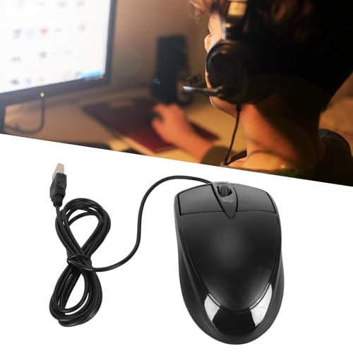 Cryfokt USB 1000 DPI Präzise und Empfindliche Kabelgebundene Maus für Zuhause, Schule, Büro, 3 Tasten, Robuste ABS-Plug-and-Play-Gaming-Maus Bild 4