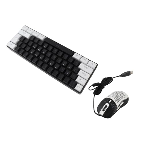 Goshyda RGB-Gaming-Tastatur mit Hintergrundbeleuchtung und Maus-Set, Tastatur mit Mechanischem Gefühl für Tablet-Laptops, Ergonomische, Kabelgebundene, Beleuchtete Multimedia- für Büroangestellte, Bild 4