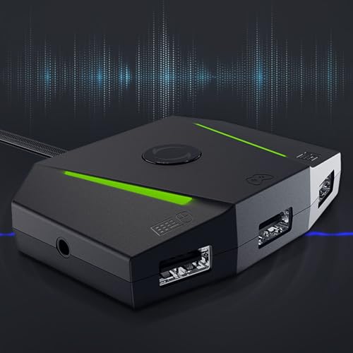 GOWENIC Gaming-Maus- und Tastatur-Konverter, Kabelloser RGB-Lichtsteuerungs-Spielekonsolen-Adapter für X/S für, Einfache Einrichtung für Vlead APP, Präzise Steuerung für Gamer, ABS-Material Schwarz Bild 2