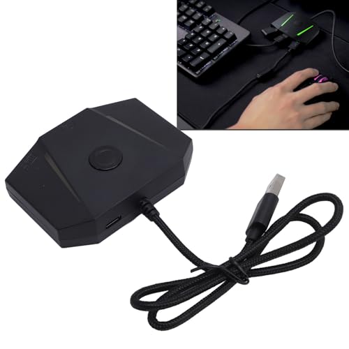 GOWENIC Gaming-Maus- und Tastatur-Konverter, Kabelloser RGB-Lichtsteuerungs-Spielekonsolen-Adapter für X/S für, Einfache Einrichtung für Vlead APP, Präzise Steuerung für Gamer, ABS-Material Schwarz Bild 5