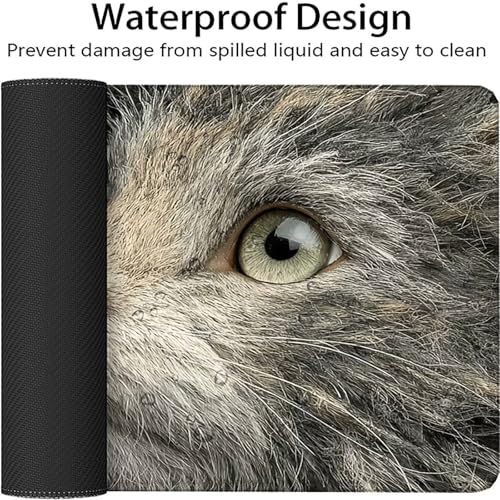 Gaming Mauspad XXL 1200 x 600mm, Mauspad Katze Mousepad Maus Schreibtischunterlage mit 3MM Genähten Kanten Fransenfreie, WassXerdicht Gaming Mousepad für PC, Laptop, Geschenke für Frauen -lsy2603AR Bild 5