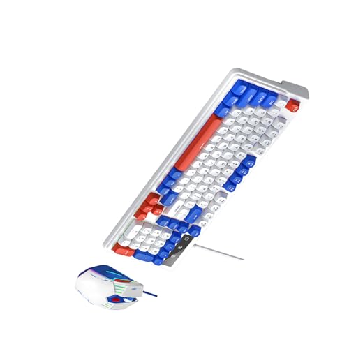 Gaming-Tastatur und Maus-Kombination, RGB-hintergrundbeleuchtete Kabelgebundene Tastatur, 98 Tasten, Kompaktes Layout-Eingabegerät mit Leisem Tippen, Ideal für Laptop-Computer 98SE ME 2000 Bild 2