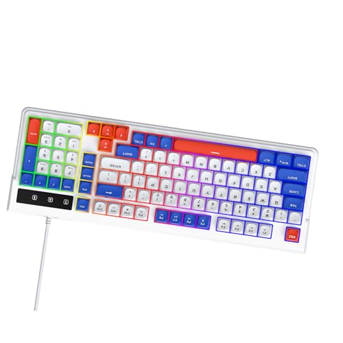 Gaming-Tastatur und Maus-Kombination, RGB-hintergrundbeleuchtete Kabelgebundene Tastatur, 98 Tasten, Kompaktes Layout-Eingabegerät mit Leisem Tippen, Ideal für Laptop-Computer 98SE ME 2000 Bild 3