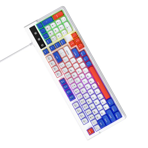 Gaming-Tastatur und Maus-Kombination, RGB-hintergrundbeleuchtete Kabelgebundene Tastatur, 98 Tasten, Kompaktes Layout-Eingabegerät mit Leisem Tippen, Ideal für Laptop-Computer 98SE ME 2000 Bild 4