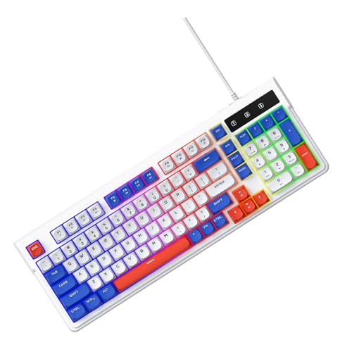 Gaming-Tastatur und Maus-Kombination, RGB-hintergrundbeleuchtete Kabelgebundene Tastatur, 98 Tasten, Kompaktes Layout-Eingabegerät mit Leisem Tippen, Ideal für Laptop-Computer 98SE ME 2000 Bild 6