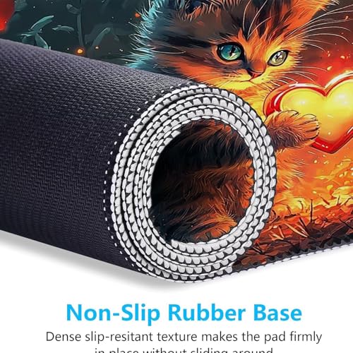 Mauspad, Mousepad XXL 1500 x 800 mm Großes Schreibtischunterlage Katzen Lieben, Vernähter Rand, rutschfest Ieise Mauspad Gaming, für Gaming Büro Office Home, Mouse Pad -alle Maus Arten C0P-449 Bild 4
