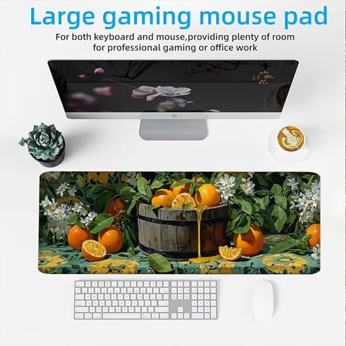 Mauspad, Mousepad XXL 1200 x 600 mm Großes Schreibtischunterlage Obst, Vernähter Rand, rutschfest Ieise Mauspad Gaming, für Gaming Büro Office Geschenke für Männer, Mouse Pad -alle Maus Arten C0P-451 Bild 3