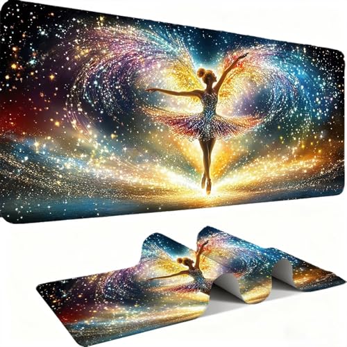 Mauspad, Mousepad XXL 1500 x 800 mm Großes Schreibtischunterlage Ballett Mädchen, Vernähter Rand, rutschfest Ieise Mauspad Gaming, für Gaming Büro Office Home, Mouse Pad -alle Maus Arten C0P-557 Bild 1