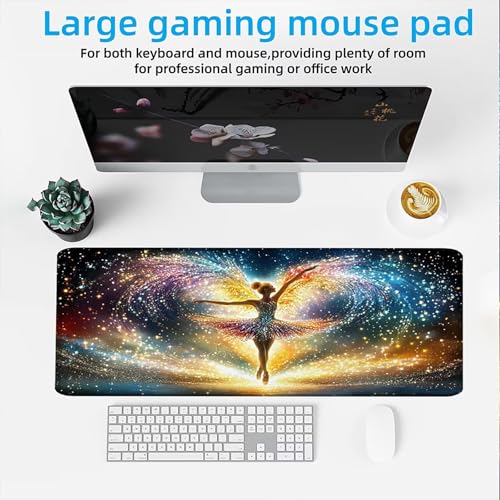 Mauspad, Mousepad XXL 1500 x 800 mm Großes Schreibtischunterlage Ballett Mädchen, Vernähter Rand, rutschfest Ieise Mauspad Gaming, für Gaming Büro Office Home, Mouse Pad -alle Maus Arten C0P-557 Bild 3