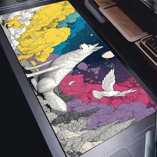 Mauspad, Mousepad XXL 1500 x 800 mm Großes Schreibtischunterlage Hunde Und Tiere, Vernähter Rand, rutschfest Ieise Mauspad Gaming, für Gaming Büro Office Home, Mouse Pad -alle Maus Arten C0P-551 Bild 2
