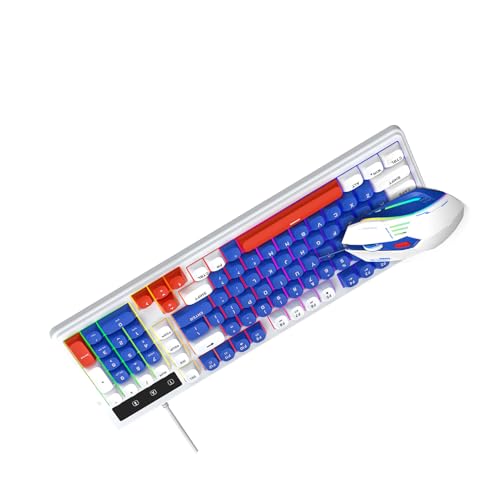 Naroote Kabelgebundene Gaming-Tastatur und Maus-Kombination, RGB-Hintergrundbeleuchtung, Leise, 98 Tasten, Kompakte Tastatur mit Multimedia-Verknüpfung, Optische 3600 DPI-Maus mit 6 Tasten, Ideal Bild 4
