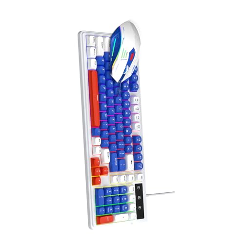 Naroote Kabelgebundene Gaming-Tastatur und Maus-Kombination, RGB-Hintergrundbeleuchtung, Leise, 98 Tasten, Kompakte Tastatur mit Multimedia-Verknüpfung, Optische 3600 DPI-Maus mit 6 Tasten, Ideal Bild 5