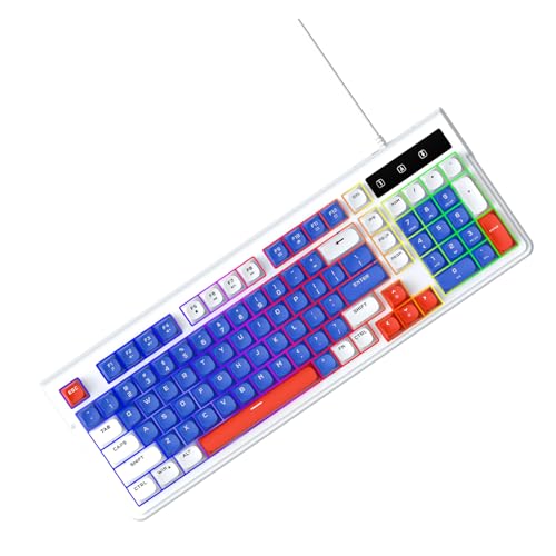 Naroote Kabelgebundene Gaming-Tastatur und Maus-Kombination, RGB-Hintergrundbeleuchtung, Leise, 98 Tasten, Kompakte Tastatur mit Multimedia-Verknüpfung, Optische 3600 DPI-Maus mit 6 Tasten, Ideal Bild 6