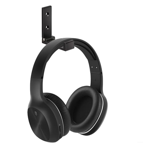 Platzsparender Kopfhörerständer aus Aluminium mit faltbarem Haken – Wand- oder Schreibtischhalterung für die meisten kabelgebundenen und Gaming-Headsets (schwarz) Bild 7