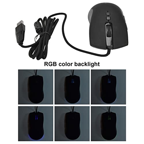 RGB-Gaming-Maus mit Kabel, 6400 DPI, Hohe Genauigkeit, Schwarze Gaming-Maus für Desktop-Computer und Laptops Bild 4