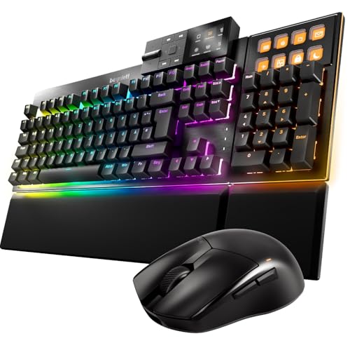 be quiet! Dark Mount Mechanische Tastatur und Dark Perk Ergo Wireless Gaming Maus-Bundle, Hot-Swap Numpad, Display Tasten, Leise Lineare Switches, 32.000 DPI-Sensor, Bis zu 110 Stunden Akkulaufzeit Bild 1