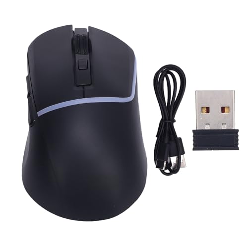 Cuifati Kabellose Gaming-Maus, 6 Programmierbare Tasten, 7200 DPI, 3 Modi, Kabelgebunden, 2,4 G BT5.3 mit RGB-Hintergrundbeleuchtung für PC, Laptop, Tablet, Notebook (Black) Bild 7
