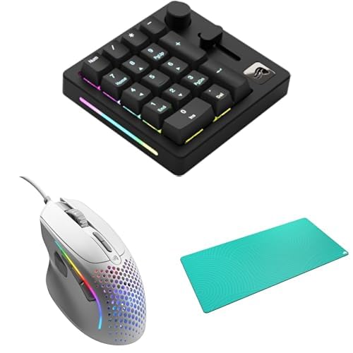 GLORIOUS GMMK Macro Numpad (Drahtlos, Hot-Swap) + Model I 2 Wired Ergonomische MMO-Maus (9 Tasten) + GMP 2 Regenwald XXL Mauspad, Creator Set Bild 1