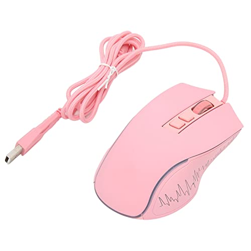 Matybobe Ergonomische Gaming-Maus mit RGB-Hintergrundbeleuchtung und Einstellbarer DPI für Gaming-Büro (Rosa) Bild 1