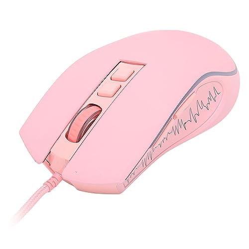 Matybobe Ergonomische Gaming-Maus mit RGB-Hintergrundbeleuchtung und Einstellbarer DPI für Gaming-Büro (Rosa) Bild 2