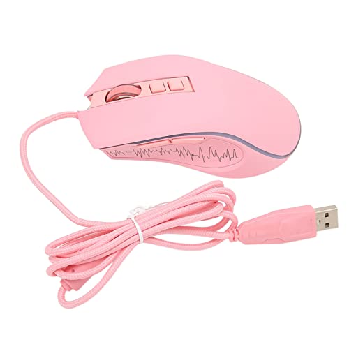 Matybobe Ergonomische Gaming-Maus mit RGB-Hintergrundbeleuchtung und Einstellbarer DPI für Gaming-Büro (Rosa) Bild 4