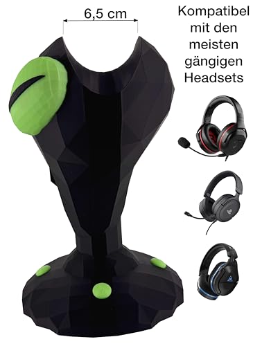 Generisch Alien Headset Halter – Glow in the Dark – Low Poly Design - Gaming Kopfhörerhalter – Sci-Fi Deko – Headphone Stand für Gaming Setup Bild 2
