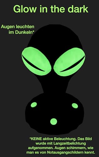 Generisch Alien Headset Halter – Glow in the Dark – Low Poly Design - Gaming Kopfhörerhalter – Sci-Fi Deko – Headphone Stand für Gaming Setup Bild 5