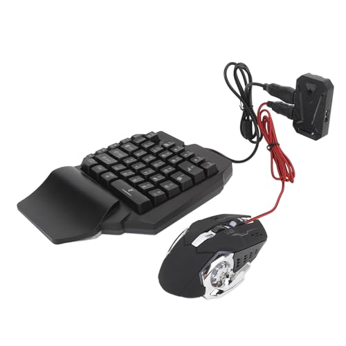 Cryfokt Einhändiges RGB-Gaming-Tastatur-Maus-Konverter-Set mit Telefonständer für Bild 3