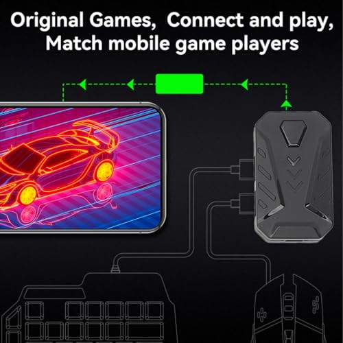 Cryfokt Einhändiges RGB-Gaming-Tastatur-Maus-Konverter-Set mit Telefonständer für Bild 4