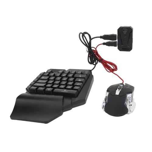 Cryfokt Einhändiges RGB-Gaming-Tastatur-Maus-Konverter-Set mit Telefonständer für Bild 7
