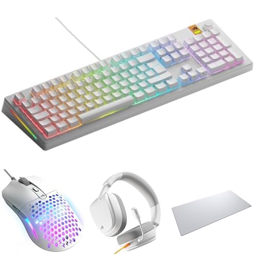 GLORIOUS GMMK 3 HE 100% Gaming Tastatur (DE, Rapid Trigger) + Model O Eternal Maus (Weiß) + GHS Eternal Headset + GMP 2 XXXL Mauspad, Weißes Premium-Setup für höchste E-Sports Leistung Bild 1