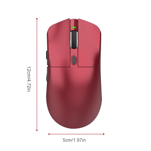 Leichte Gaming-Maus, RGB 3-Modus, Kabelgebunden, 2,4 G BT, 12000 DPI, 7 Programmierbare Tasten mit Schnell Aufladbarer Magnetbasis, für PC-Gamer und den Einsatz Im Büro (Rot) Bild 6