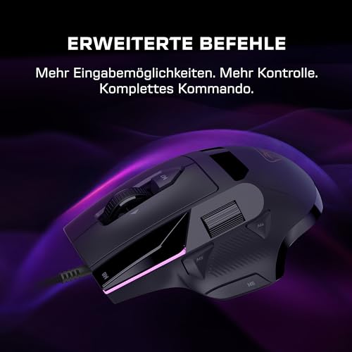 Turtle Beach Command Series MC3 Wired Gaming-Maus - optischer Owl-Eye-Sensor mit 30.000 DPI, 4D-Scrollrad, 1.000-Hz-Abtastrate, Titan Optical Switches, RGB-Beleuchtung Bild 2