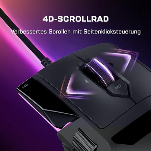 Turtle Beach Command Series MC3 Wired Gaming-Maus - optischer Owl-Eye-Sensor mit 30.000 DPI, 4D-Scrollrad, 1.000-Hz-Abtastrate, Titan Optical Switches, RGB-Beleuchtung Bild 5