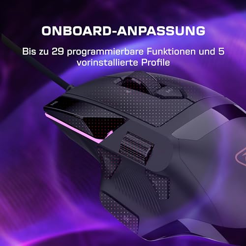 Turtle Beach Command Series MC3 Wired Gaming-Maus - optischer Owl-Eye-Sensor mit 30.000 DPI, 4D-Scrollrad, 1.000-Hz-Abtastrate, Titan Optical Switches, RGB-Beleuchtung Bild 7