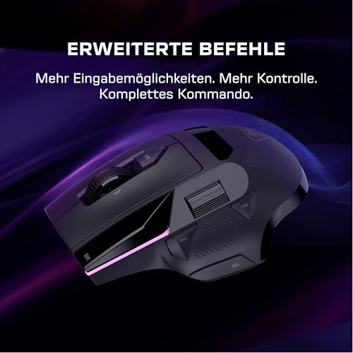 Turtle Beach Command Series MC5 Wireless Gaming-Maus - 8K-Abrufrate, optischer Owl-Eye-Sensor mit 30.000 DPI, 4D-Scrollrad, Titan Optical Switches, RGB-Beleuchtung, bis zu 35-Stunden-Akku Bild 2