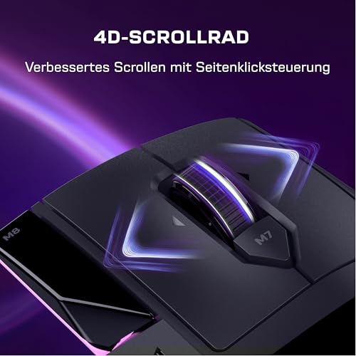 Turtle Beach Command Series MC5 Wireless Gaming-Maus - 8K-Abrufrate, optischer Owl-Eye-Sensor mit 30.000 DPI, 4D-Scrollrad, Titan Optical Switches, RGB-Beleuchtung, bis zu 35-Stunden-Akku Bild 6