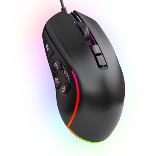 Kabelgebundene Gaming-Maus, 10 Programmierbare Tasten, 14 RGB-Lichteffekte, 6 Einstellbare DPI (800–12800), Ergonomisches Design, für PC-Laptop-Gaming Bild 1
