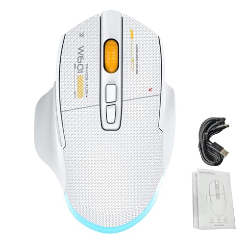 Kabellose Gaming-Maus, Kabelgebundene BT 2,4 G 2,4 G Gaming-Maus mit 12800 DPI, 7 Programmierbaren Tasten, 5 RGB-Modi, 500 MAh, für -Arbeiten (White) Bild 7