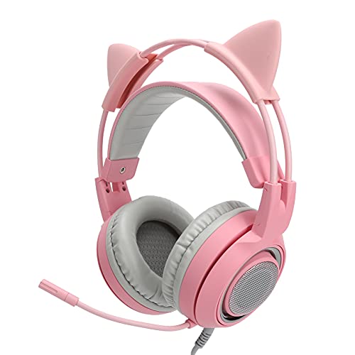 7.1-Kanal-Headset-Mikrofon mit Rosa Licht für E-Sport-Spiele, Reduziert Geräusche für Komfortable Klangsteuerung, USB-kabelgebundene Gaming-Kopfhörer für Gamer (Rosa) Bild 4