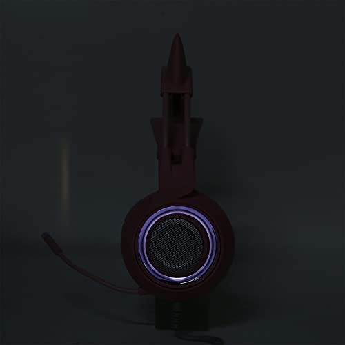 7.1-Kanal-Headset-Mikrofon mit Rosa Licht für E-Sport-Spiele, Reduziert Geräusche für Komfortable Klangsteuerung, USB-kabelgebundene Gaming-Kopfhörer für Gamer (Rosa) Bild 5
