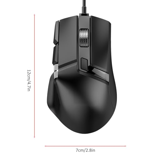 RGB-Gaming-Maus mit Kabel, Ergonomisches Design, 11 Programmierbare Tasten, Zwei Scrollräder, 7 Dynamische RGB-Lichteffekte, 1200–12400 DPI Bild 7