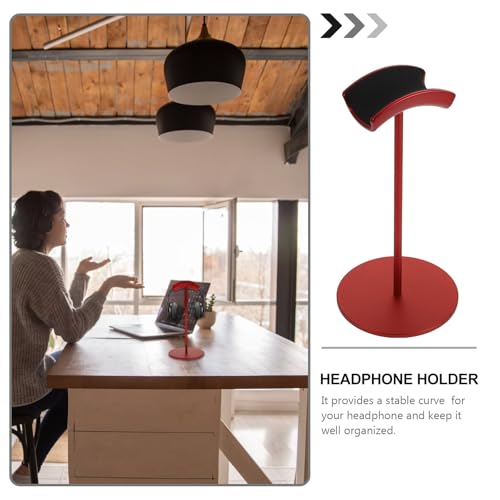 Kopfhörerständer aus Metall, Headset-Halterung für Schreibtisch, Gaming-Zubehör, rot, Schreibtisch-Organizer, kompatibel mit Universal-Kopfhörern Bild 4